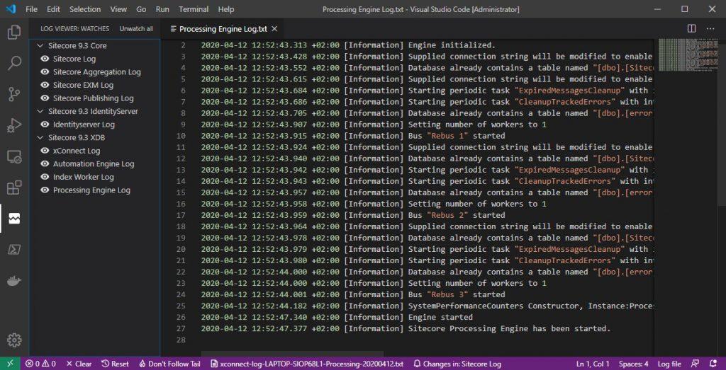 Using 100% free tools to watch your Sitecore logging using Visual Studio Code and a single extension