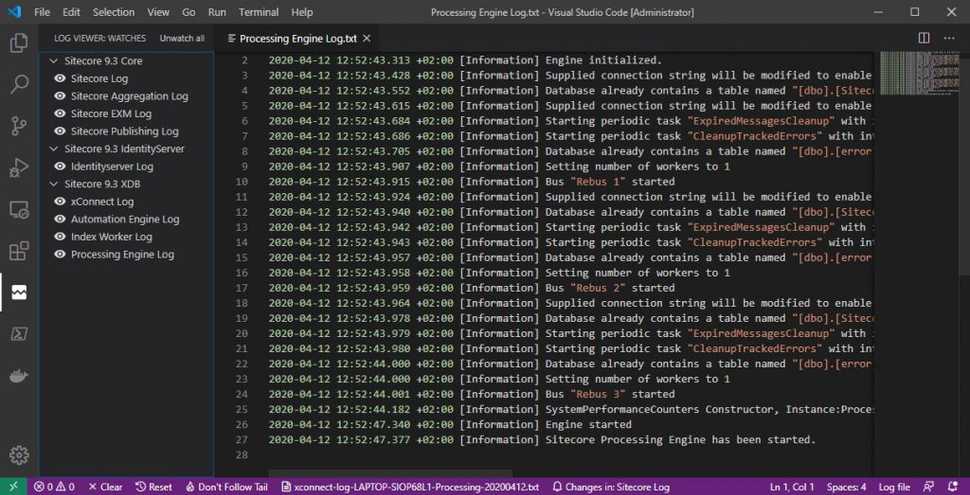 Visual Studio Code and Log Viewer